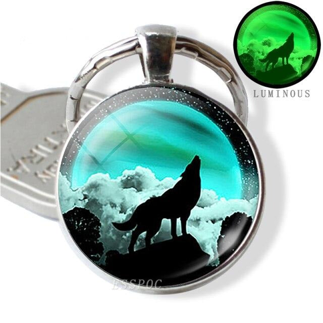 Luminous Glow In The Dark Wolf Key Chain Key Rings Holder