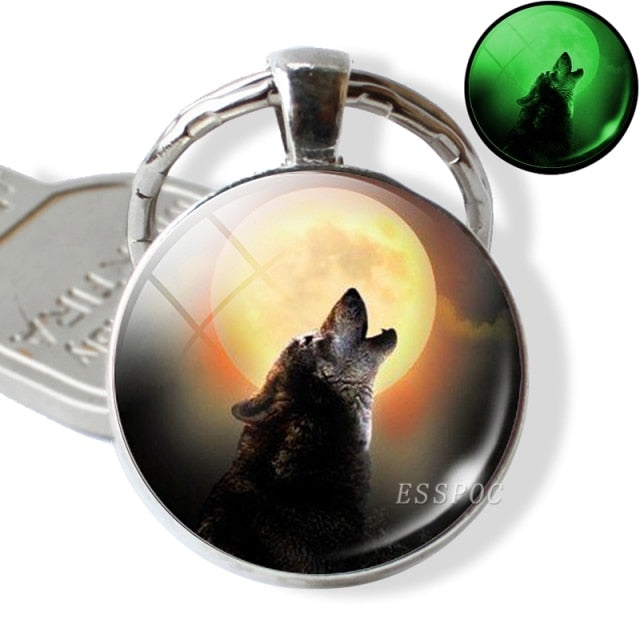 Luminous Glow In The Dark Wolf Key Chain Key Rings Holder