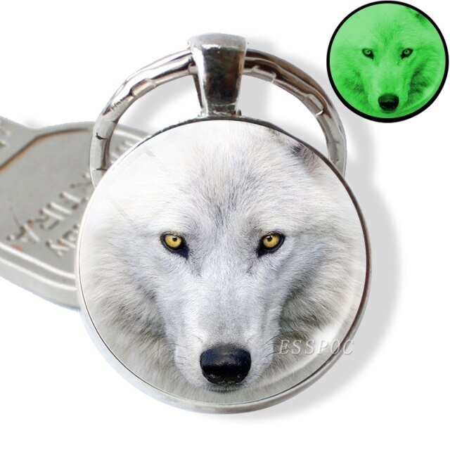 Luminous Glow In The Dark Wolf Key Chain Key Rings Holder