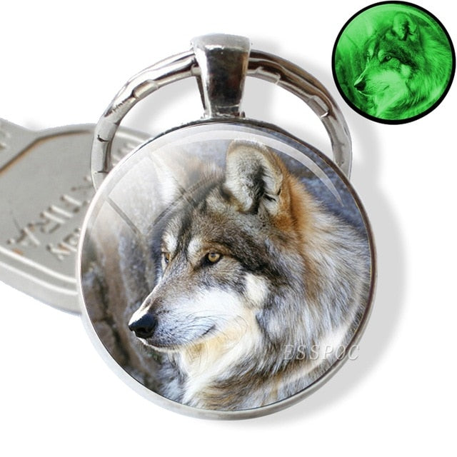 Luminous Glow In The Dark Wolf Key Chain Key Rings Holder