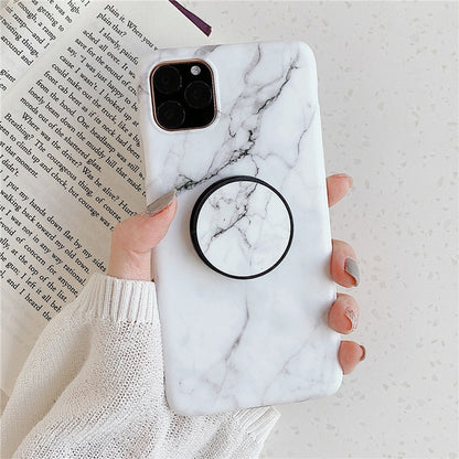 Holder Stand Marble Case For iPhone Huawei Skin IMD Silicon Phone Case