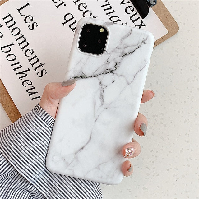 Holder Stand Marble Case For iPhone Huawei Skin IMD Silicon Phone Case