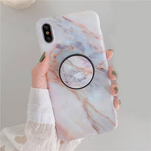 Cargar imagen en el visor de la galería, Holder Stand Marble Case For iPhone Huawei Skin IMD Silicon Phone Case
