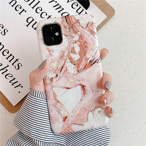 Holder Stand Marble Case For iPhone Huawei Skin IMD Silicon Phone Case