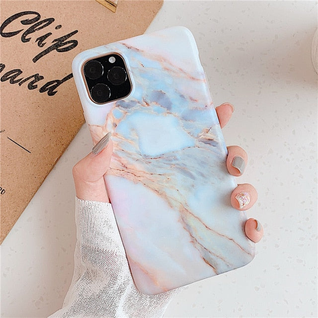 Holder Stand Marble Case For iPhone Huawei Skin IMD Silicon Phone Case