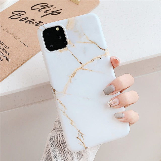 Holder Stand Marble Case For iPhone Huawei Skin IMD Silicon Phone Case