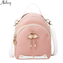 Load image into Gallery viewer, Women&#39;s Solid Color Leather Little Swan Backpack
