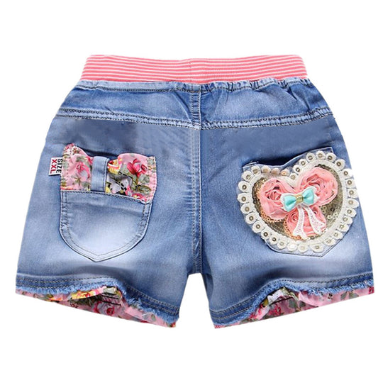 New Summer Kids Fashion Girl Short Princess Jeans