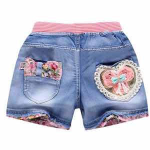 New Summer Kids Fashion Girl Short Princess Jeans