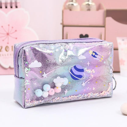 Star Pencil Case Glitter Large Capacity Pencilcase