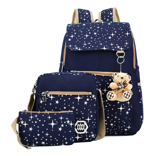 3pcs Children School Bags Backpacks With Bear