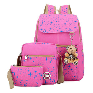 3pcs Children School Bags Backpacks With Bear