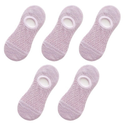 5 Pairs/Set Women Silicone non-slip invisible Socks