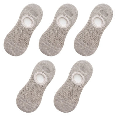 5 Pairs/Set Women Silicone non-slip invisible Socks