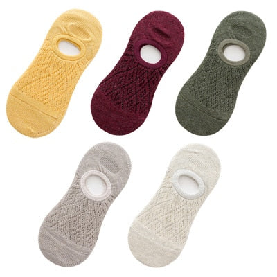 5 Pairs/Set Women Silicone non-slip invisible Socks