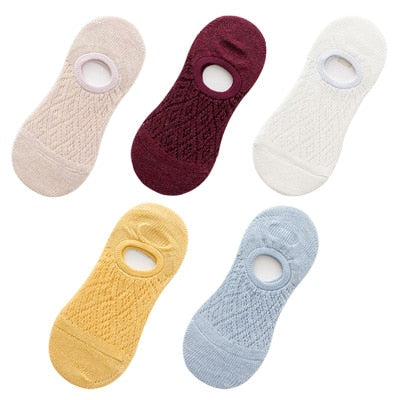 5 Pairs/Set Women Silicone non-slip invisible Socks