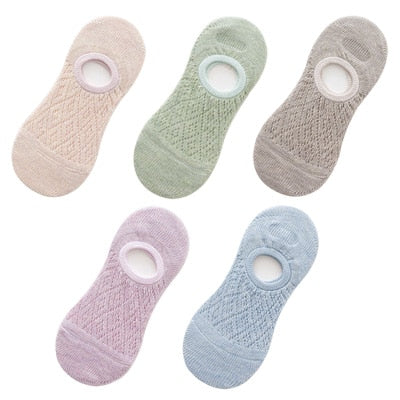 5 Pairs/Set Women Silicone non-slip invisible Socks