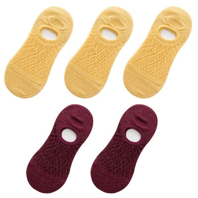 5 Pairs/Set Women Silicone non-slip invisible Socks