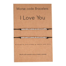 Load image into Gallery viewer, New DIY Charm Morse Code Bracelets For BFF Couples
