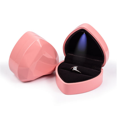 Heart-shaped LED ring pendant box