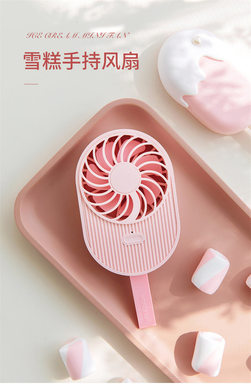 Mini Ice Cream Fan USB Charge Handheld