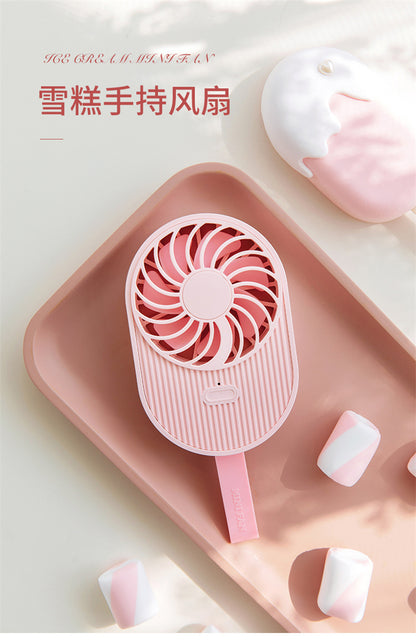 Mini Ice Cream Fan USB Charge Handheld