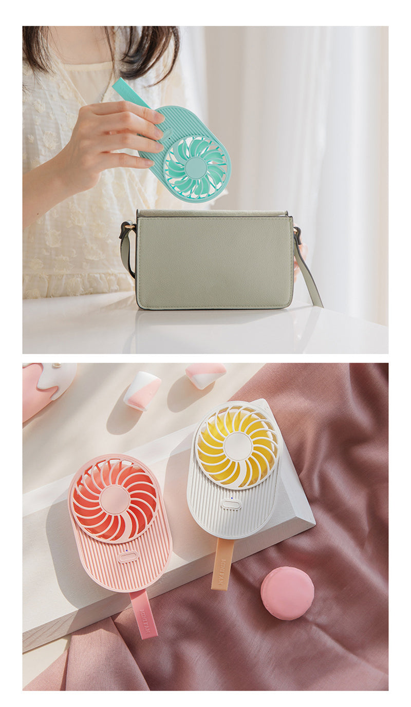 Mini Ice Cream Fan USB Charge Handheld