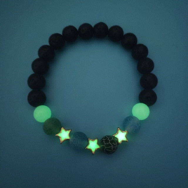 Luminous Pentagram Natural Volcanic Stone Bracelets