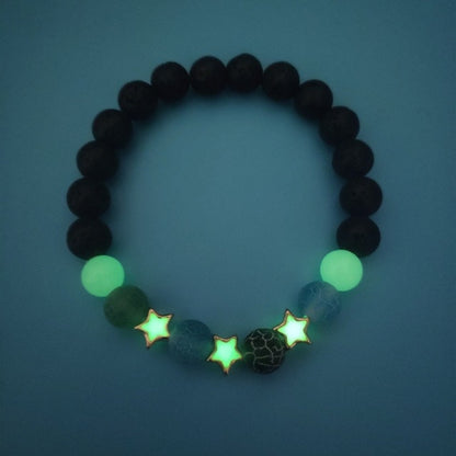 Luminous Pentagram Natural Volcanic Stone Bracelets