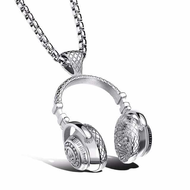 DJ Music Headphone Pendant Necklace