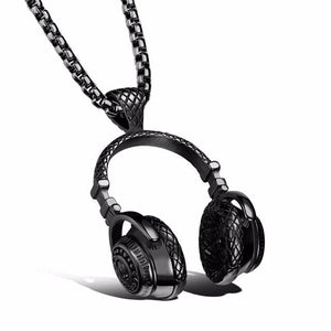 DJ Music Headphone Pendant Necklace