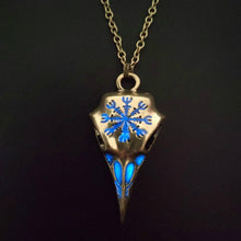 Load image into Gallery viewer, Vintage Punk Luminous Totem Crow Skull Necklace
