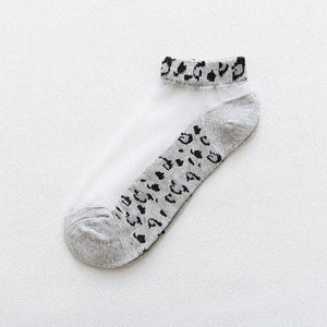 Women Socks Leopard Card Silk Socks