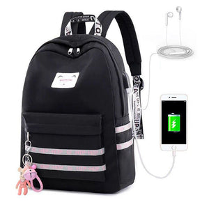 2020 New USB Backpack For Teenage Girls School Bag