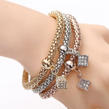 Load image into Gallery viewer, 3 Pcs/Set Crystal Owl Heart Charm Bracelets
