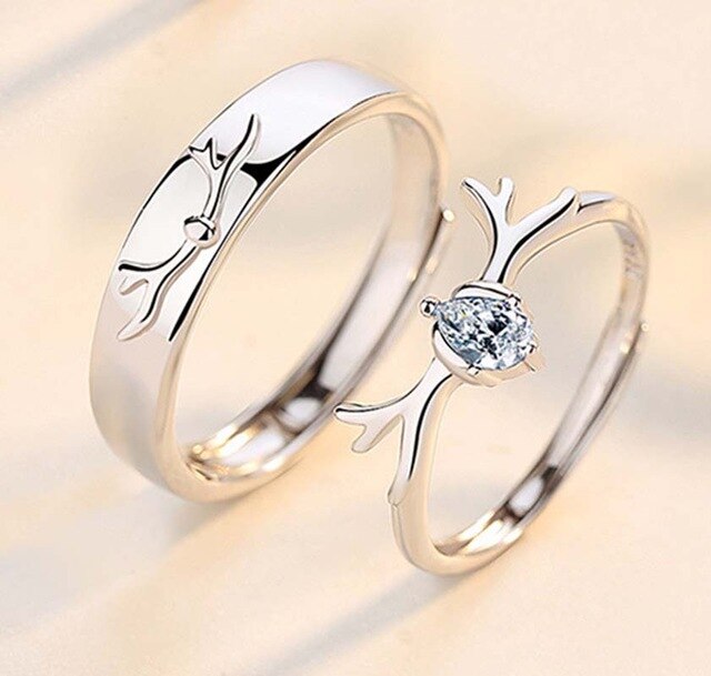 Fashion Creative Elk Deer Couples Ring