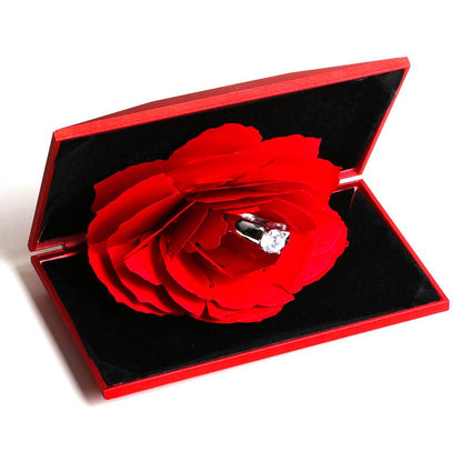 3D Fashion Elegant Rings Joyful Red Box