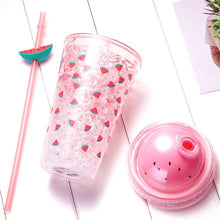 Load image into Gallery viewer, Creative Double Layer Plastic Straw Cup
