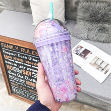 Load image into Gallery viewer, Sakura Double Layer Plastic Refrigerant Cup Drinkware
