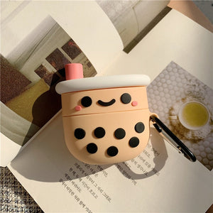 Luxury 3D Cute Pig Boba Milk tea AirPods 1 2 pro