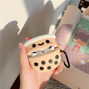 Luxury 3D Cute Pig Boba Milk tea AirPods 1 2 pro