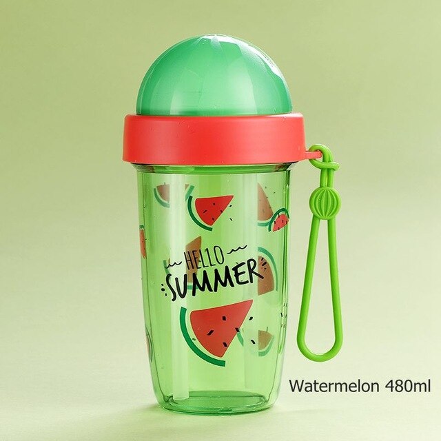 Fruit pattern Dual-use Two Side Separate Water Bottle