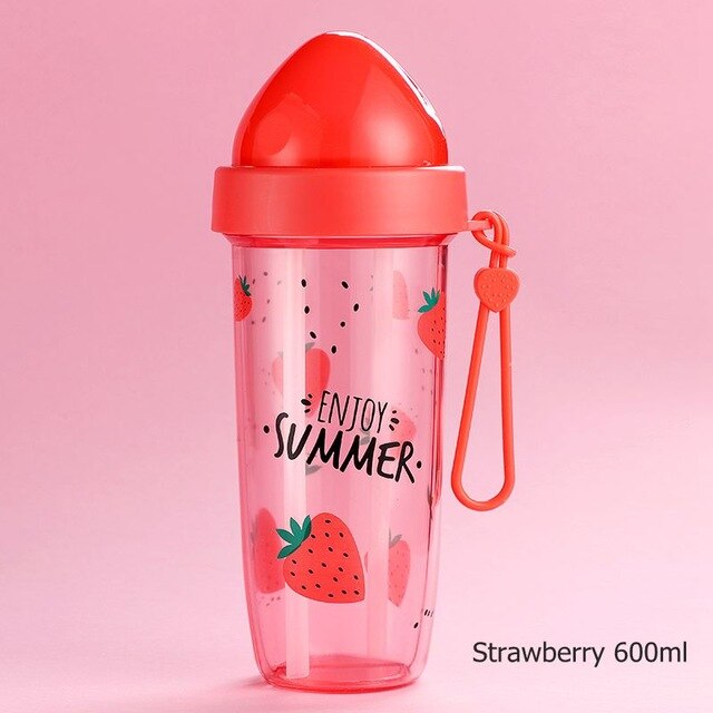 Fruit pattern Dual-use Two Side Separate Water Bottle