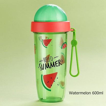 Fruit pattern Dual-use Two Side Separate Water Bottle