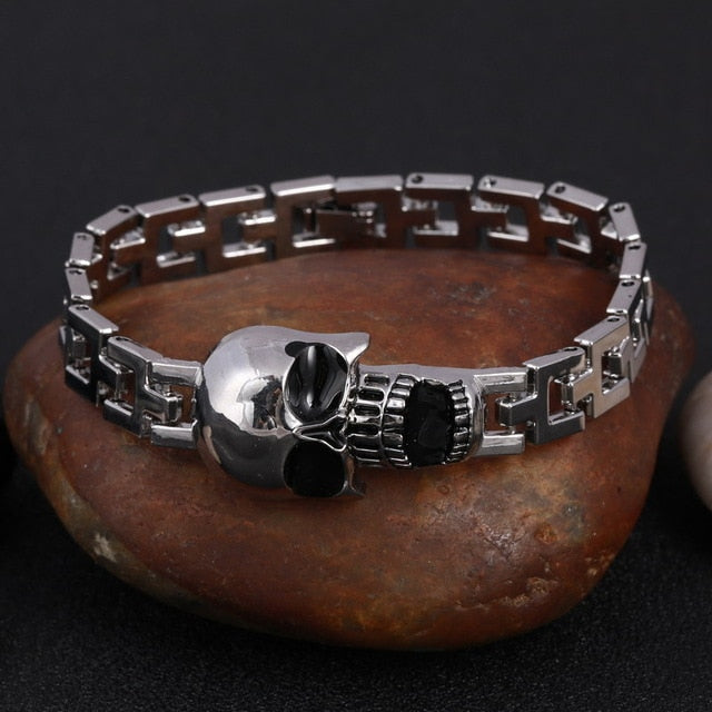 Vintage Viking Wolf Head Cuff Bracelet