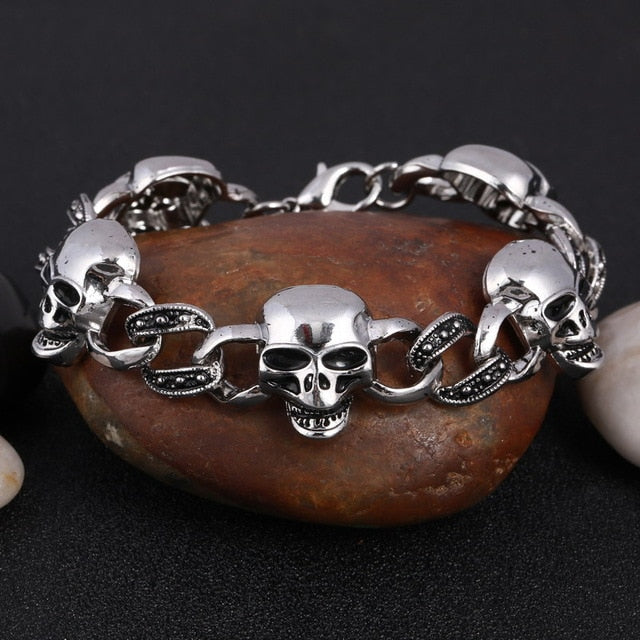 Vintage Viking Wolf Head Cuff Bracelet