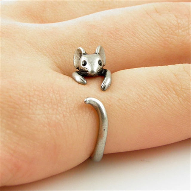 Adjustable Pig Mouse Dog Animal Series Rings