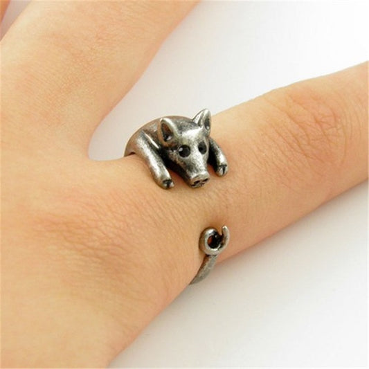 Adjustable Pig Mouse Dog Animal Series Rings