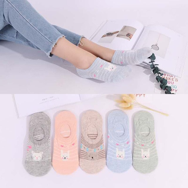 5 Pairs Lot Cotton Women Socks