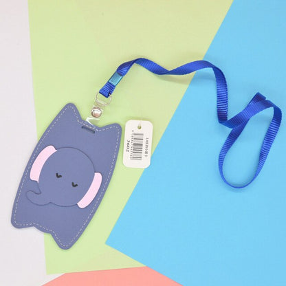 Id Card Holder Kawaii Cute for Student Children Animal Leather  Name Tag